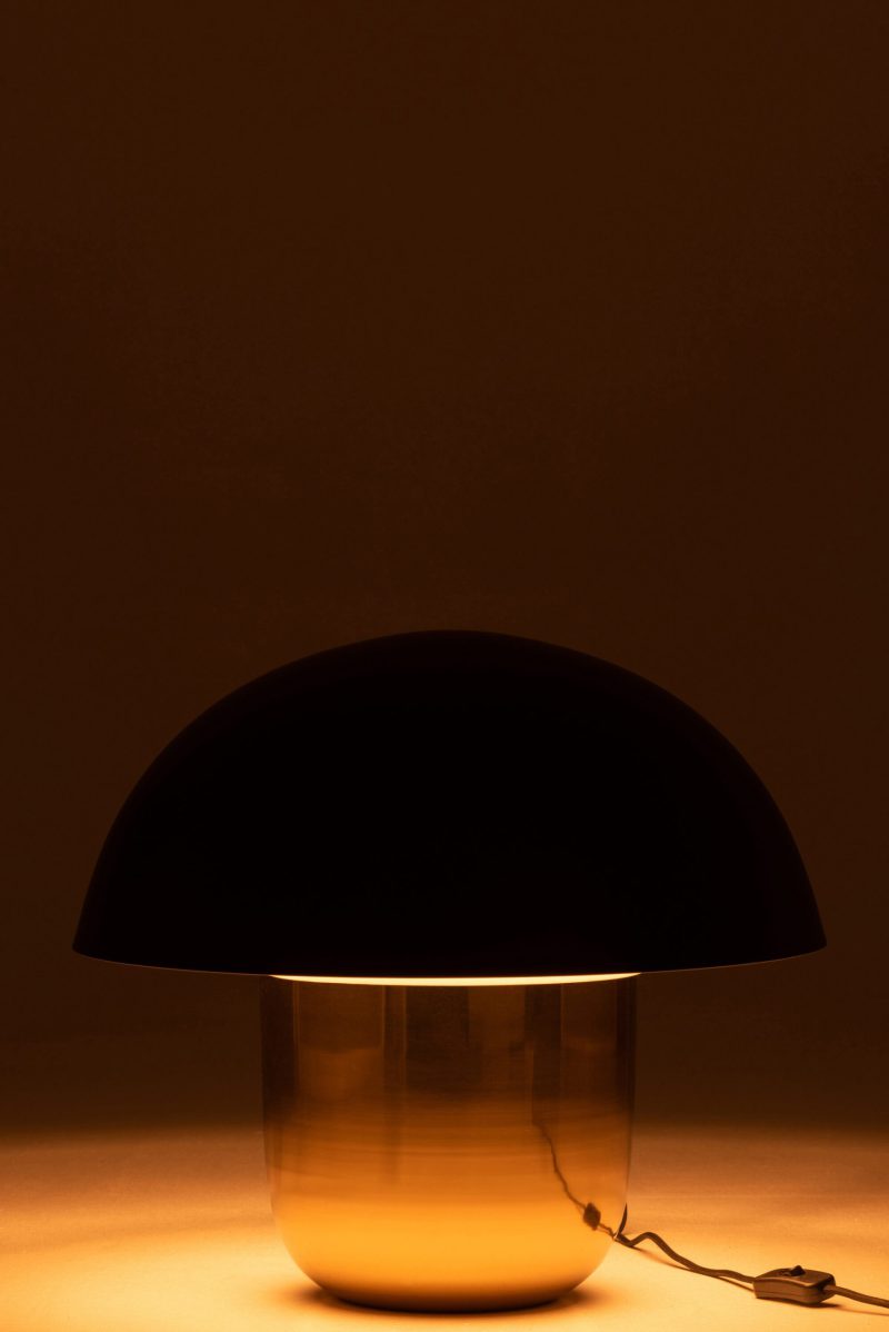 Klassieke tafellamp paddenstoel goud met zwart Jolipa Mushroom - Afbeelding 4