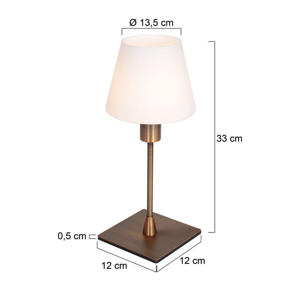 Klassieke bronzen metalen tafellamp Steinhauer Ancilla - Afbeelding 6