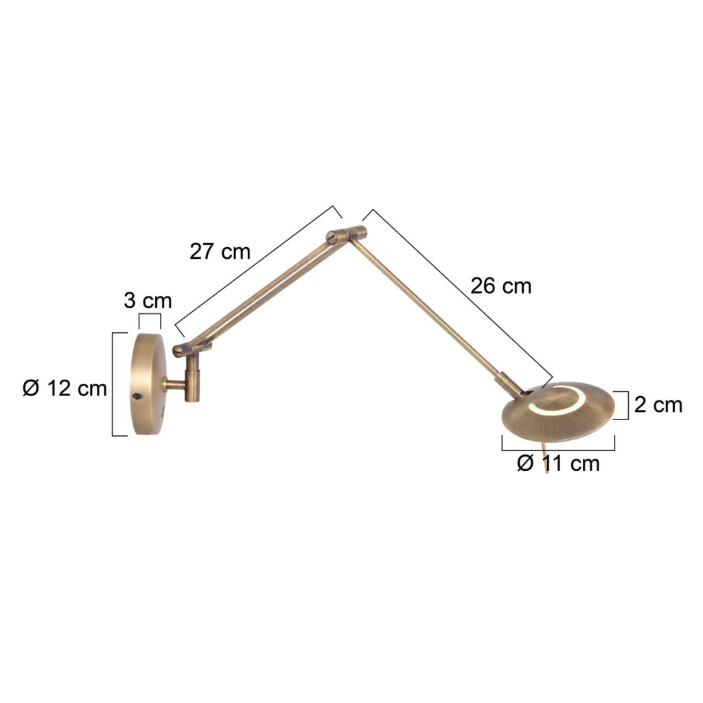 Klassieke wandlamp met knikarm Steinhauer Zodiac led - Afbeelding 6