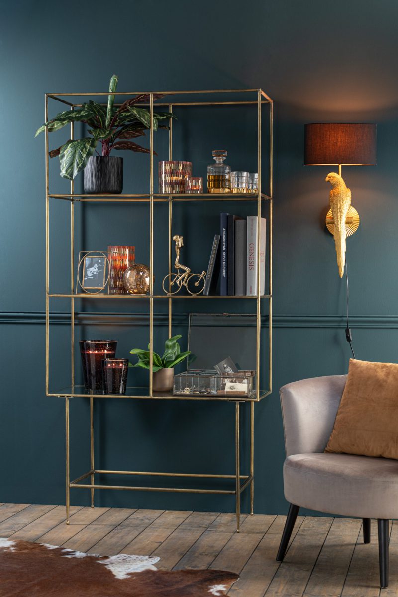 Klassieke wandlamp papegaai goud met zwart Jolipa Bird poly - Afbeelding 3