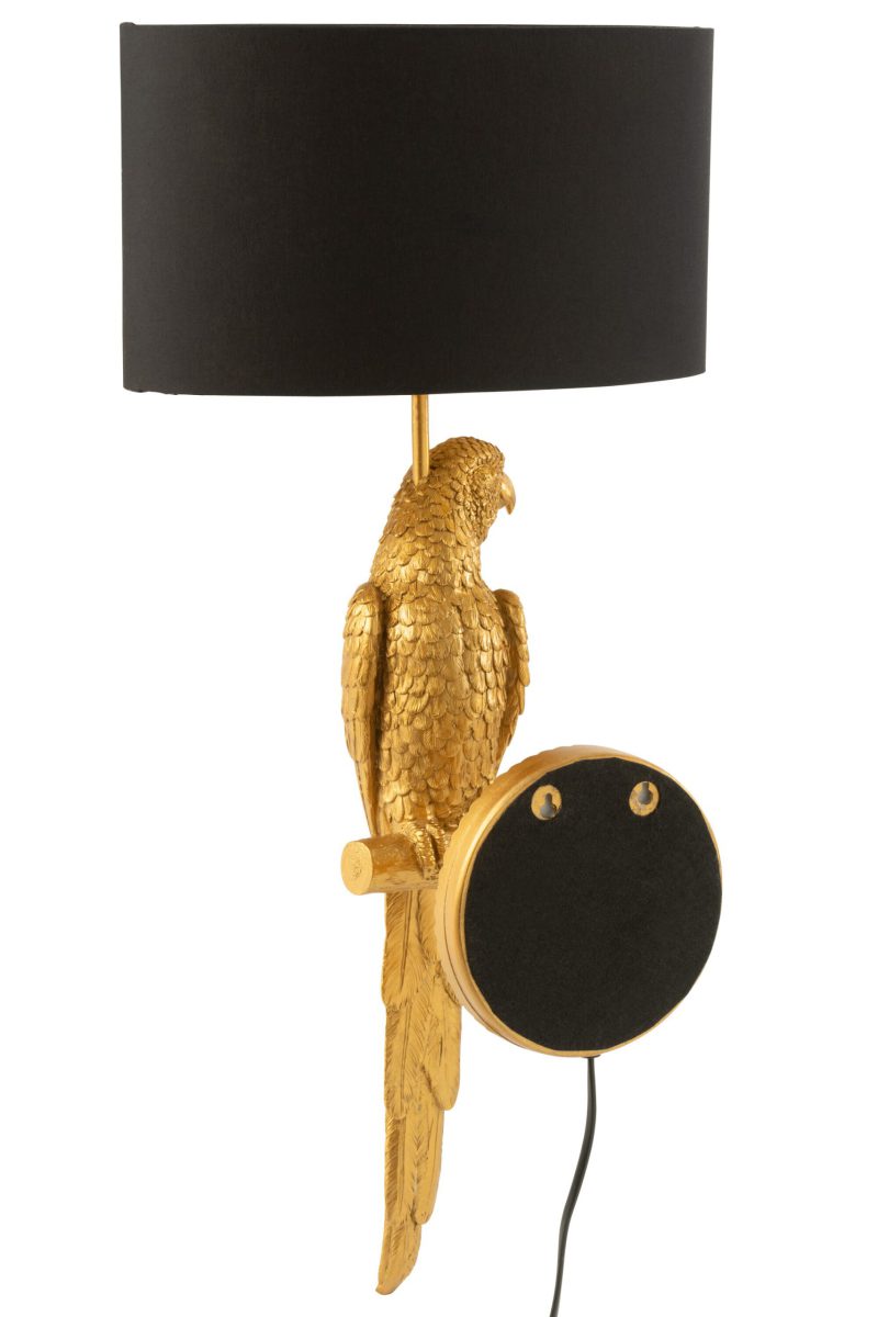 Klassieke wandlamp papegaai goud met zwart Jolipa Bird poly - Afbeelding 6