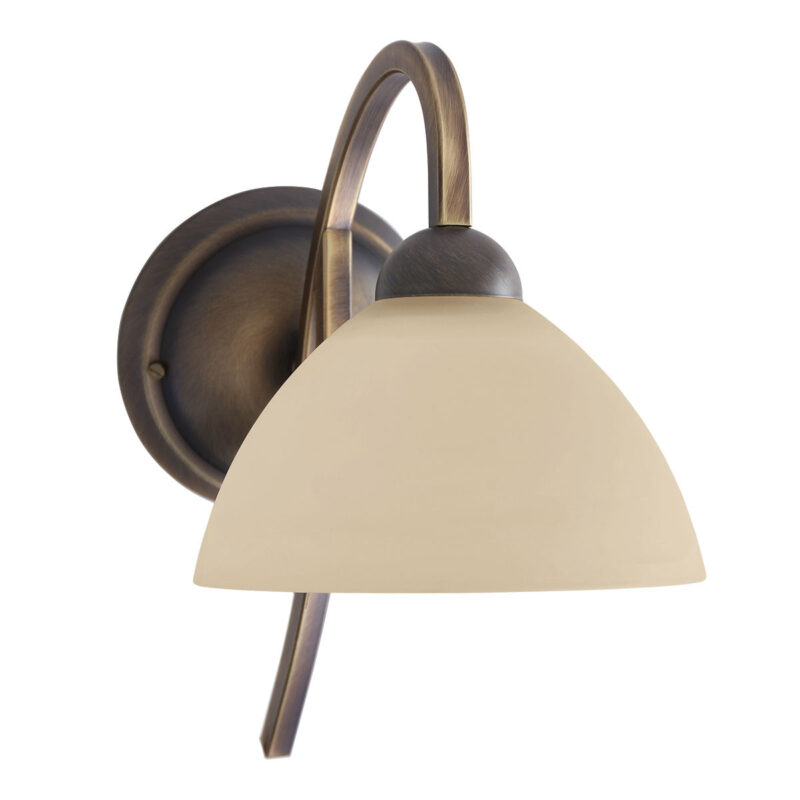 Wandlamp brons kap gemarmerd glas Steinhauer Capri - Afbeelding 2