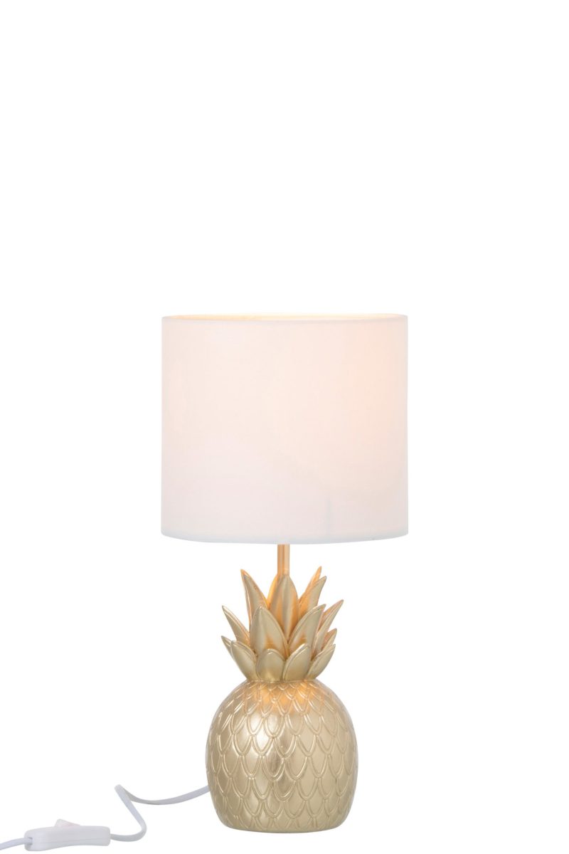 Klassieke wit met gouden tafellamp ananas Jolipa Pineapple poly - Afbeelding 3
