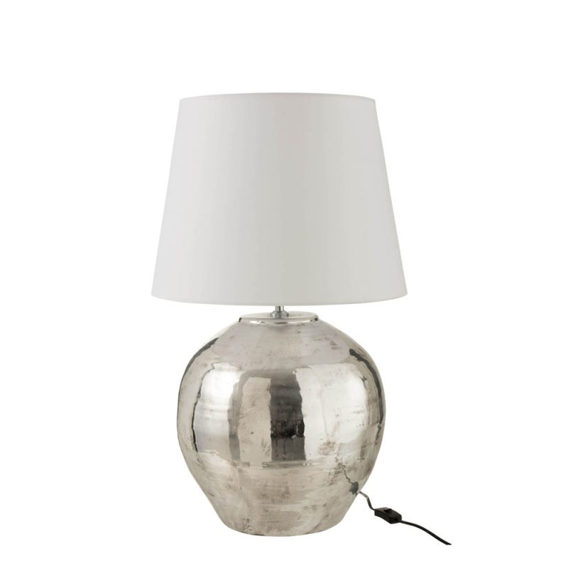 Klassieke zilver met witte tafellamp Jolipa Arya - Afbeelding 2