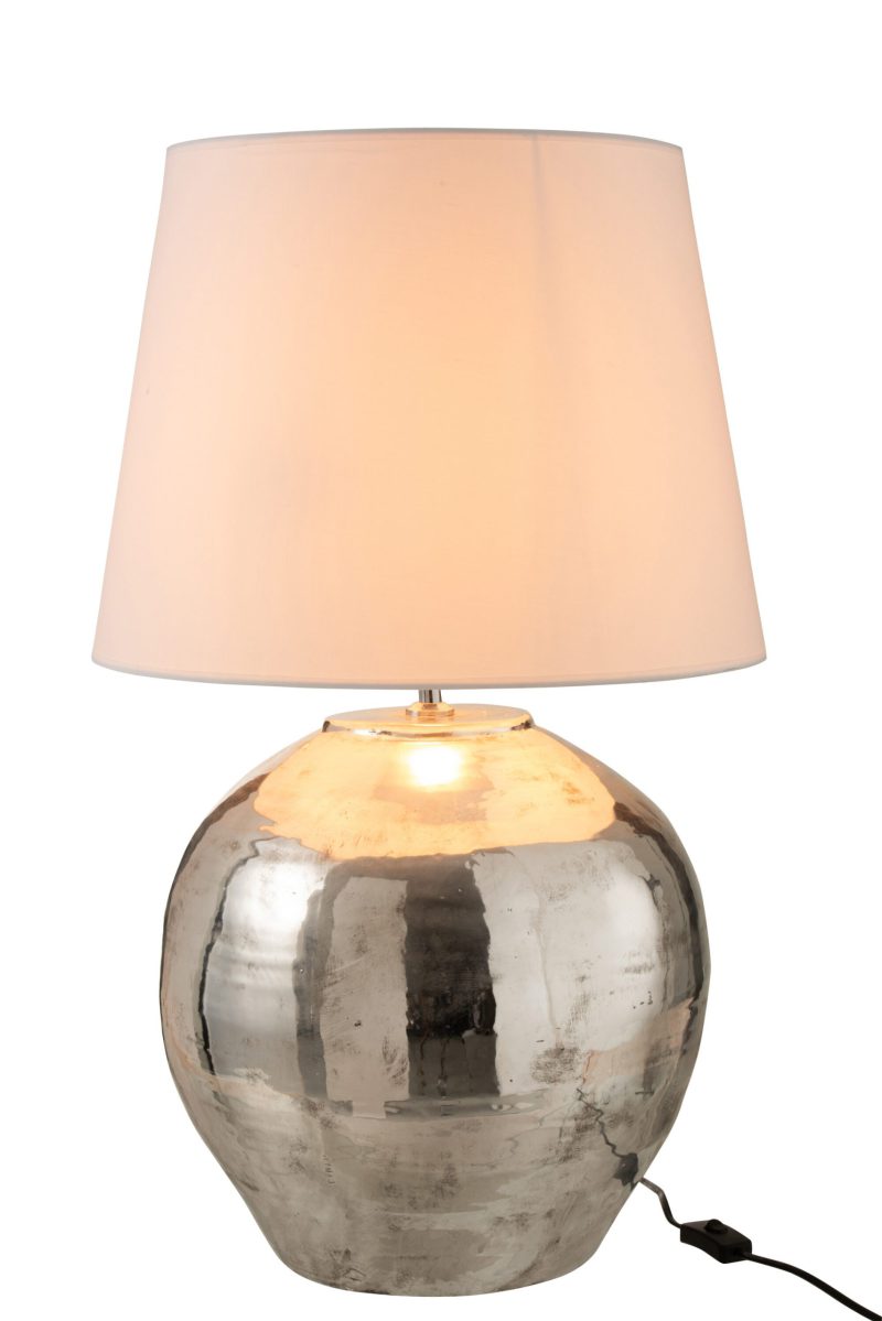 Klassieke zilver met witte tafellamp Jolipa Arya - Afbeelding 4