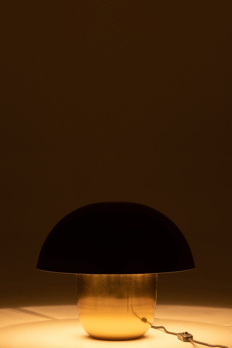 Klassieke zwart met gouden tafellamp Jolipa Mushroom - Afbeelding 4