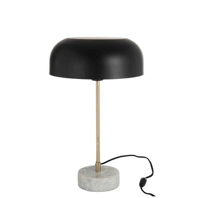 Klassieke zwarte tafellamp met natuursteen Jolipa Mushroom - Afbeelding 2