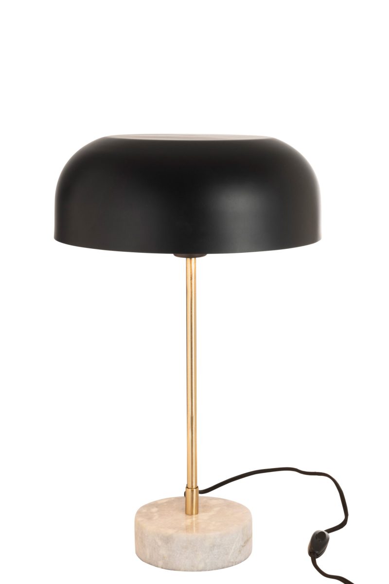 Klassieke zwarte tafellamp met natuursteen Jolipa Mushroom - Afbeelding 3