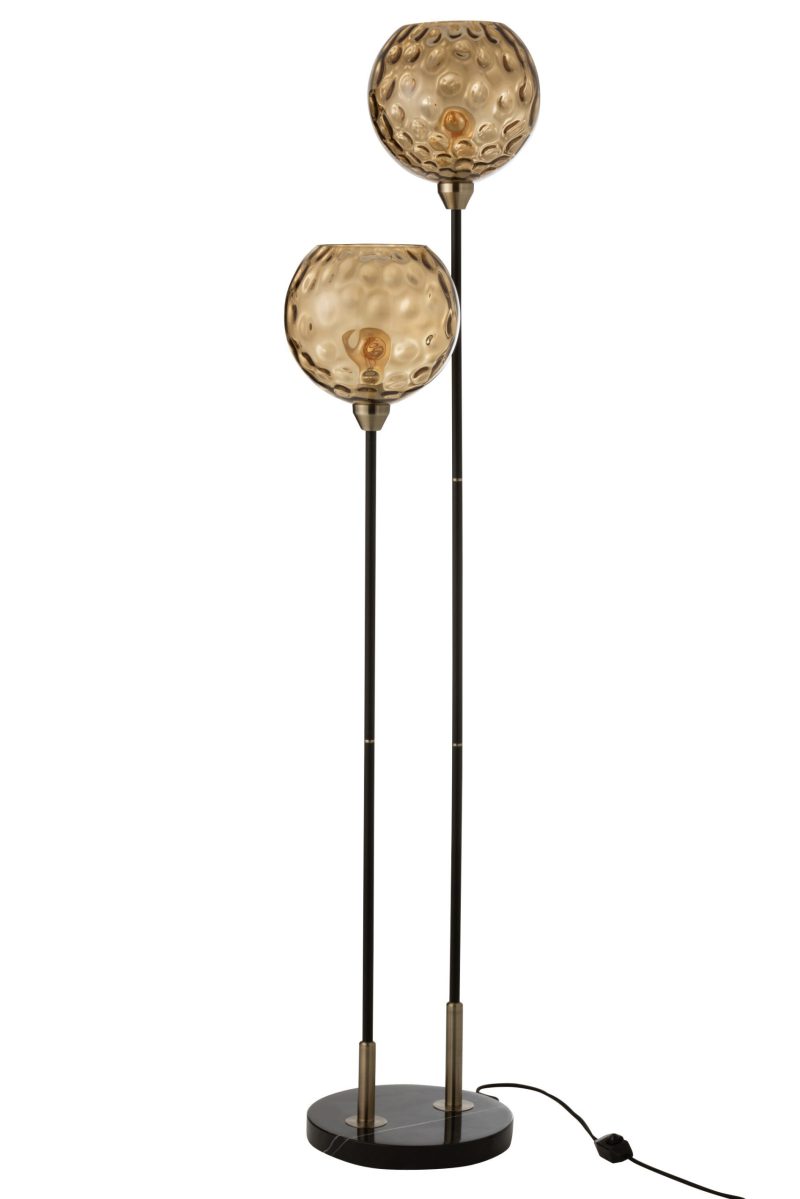 Klassieke zwarte vloerlamp twee lichtpunten Jolipa Bollie - Afbeelding 5