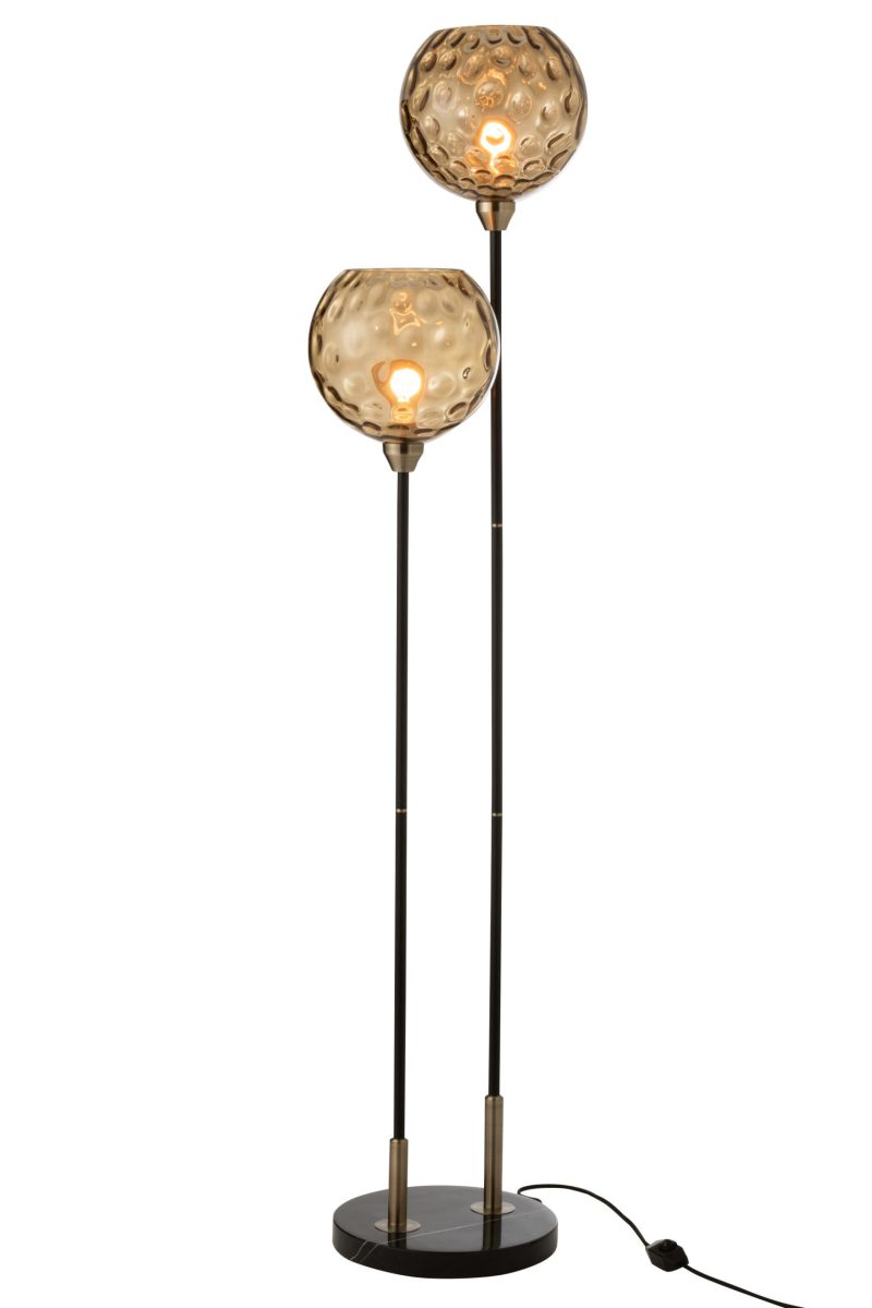 Klassieke zwarte vloerlamp twee lichtpunten Jolipa Bollie - Afbeelding 6