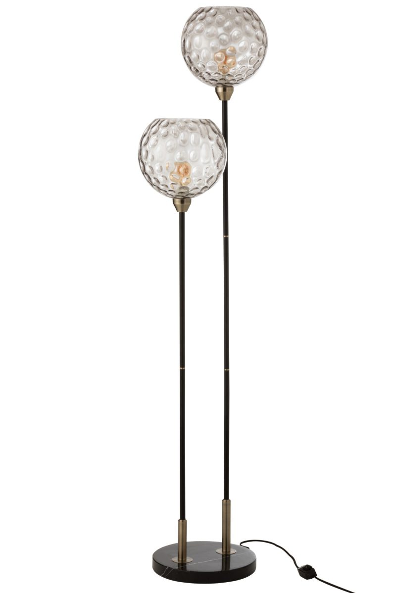 Klassieke zwarte vloerlamp twee lichtpunten Jolipa Bollie - Afbeelding 8