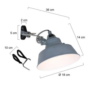 mexlite-wandlamp-nove-grijs-metaal-ø18cm-e27-1320gr-1