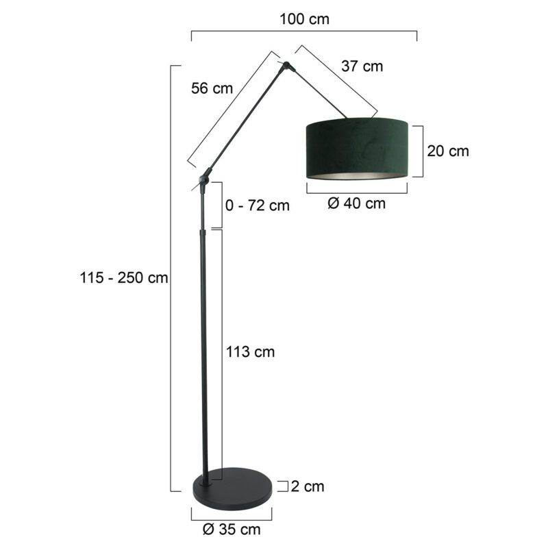 Knikbare vloerlamp met groene kap Steinhauer Prestige chic - Afbeelding 7