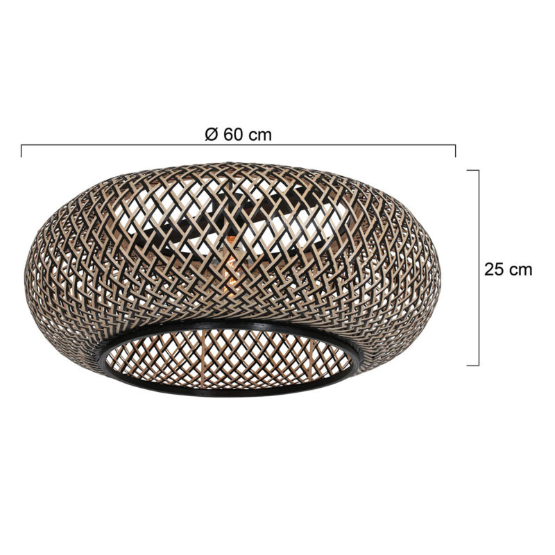 Bohemien lampenkap naturel bamboe Steinhauer  - Ø 60 cm - Afbeelding 4