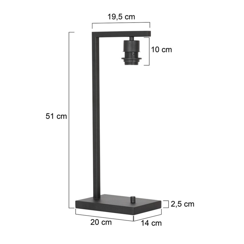 steinhauer-tafellamp-stang-zwart-metaal-lossearmatuur-e27-3332zw-1