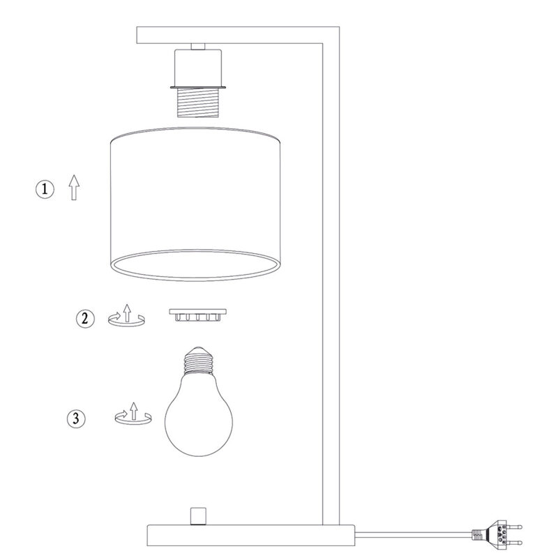 steinhauer-tafellamp-stang-zwart-metaal-lossearmatuur-e27-3332zw-1