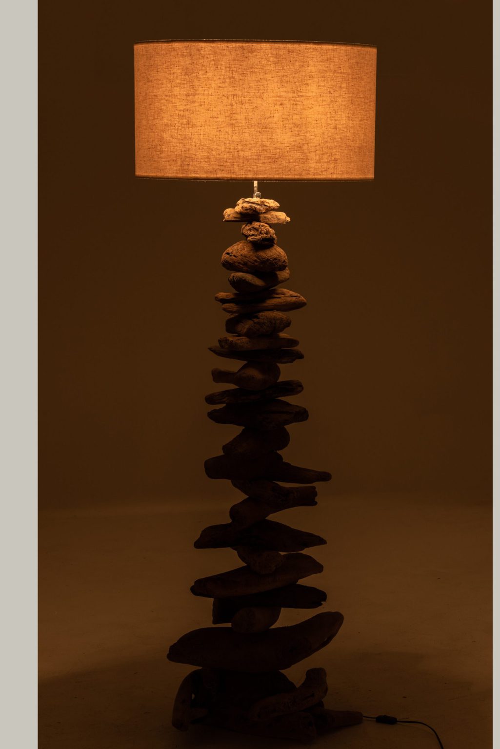 Landelijke houten beige vloerlamp Jolipa Driftwood - Afbeelding 4