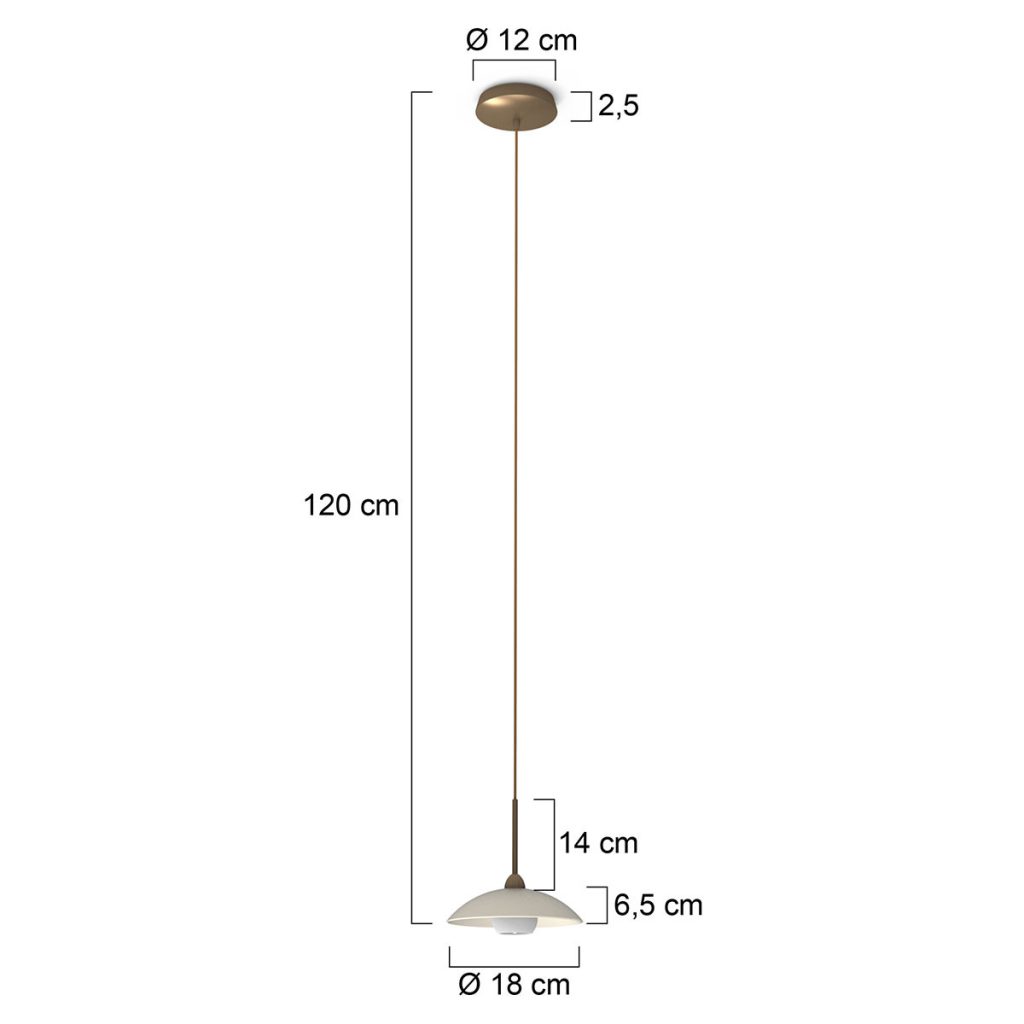 Klassieke bronzen metalen glazen hanglamp Steinhauer Sovereign classic - Afbeelding 8