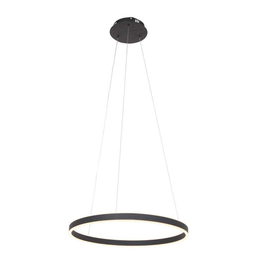 Minimalistische zwarte ringvormige hanglamp Steinhauer Ringlux - Afbeelding 2
