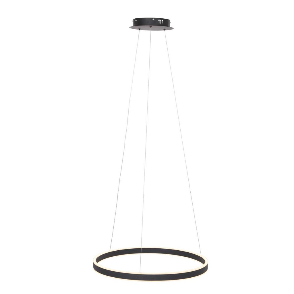 Minimalistische zwarte ringvormige hanglamp Steinhauer Ringlux - Afbeelding 11