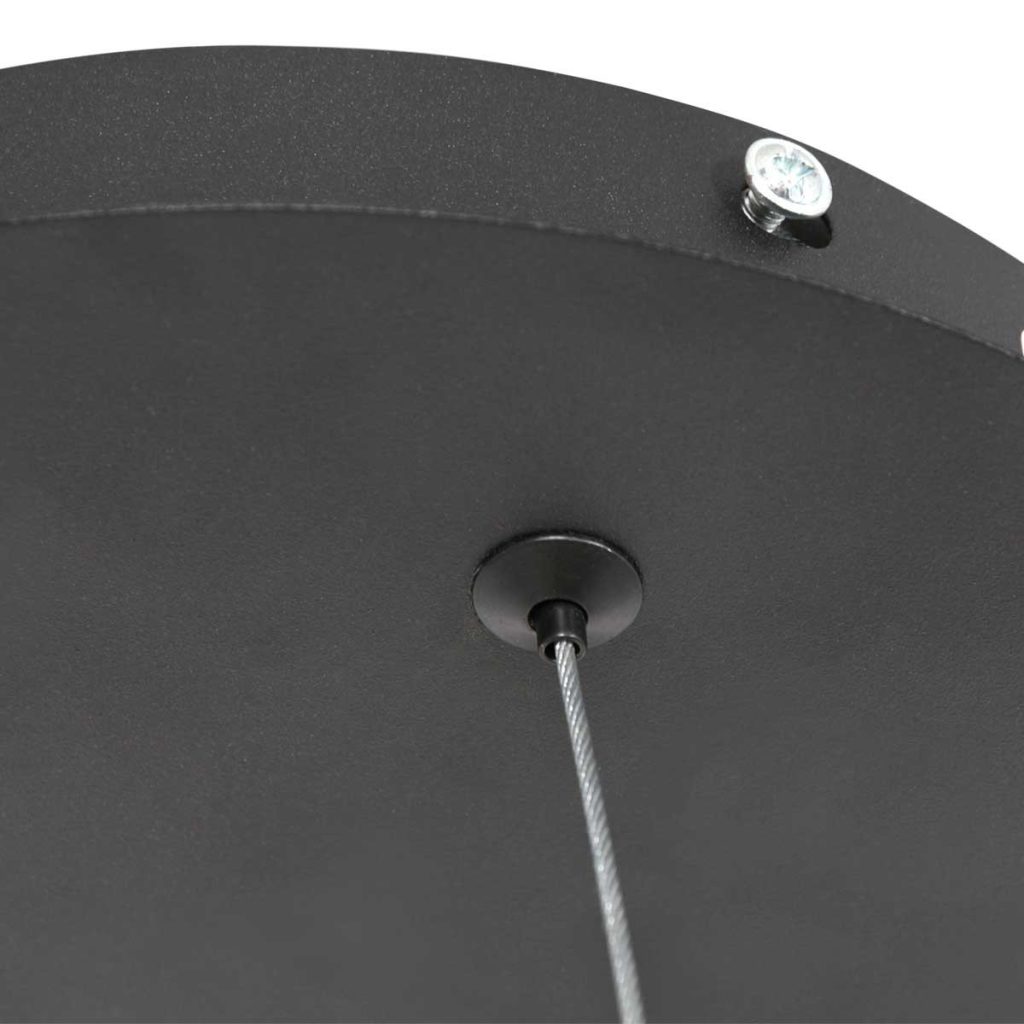 Minimalistische zwarte ringvormige hanglamp Steinhauer Ringlux - Afbeelding 12