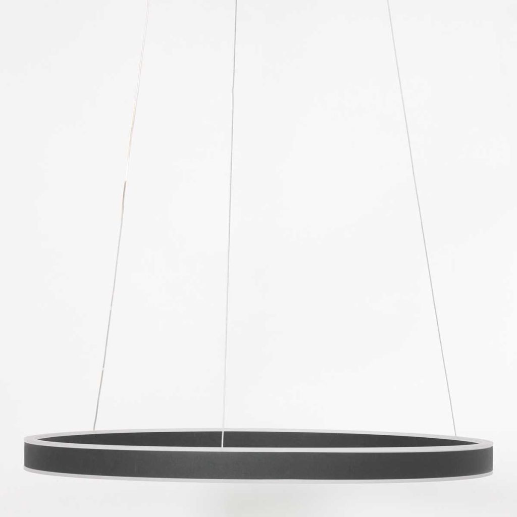 Minimalistische zwarte ringvormige hanglamp Steinhauer Ringlux - Afbeelding 4