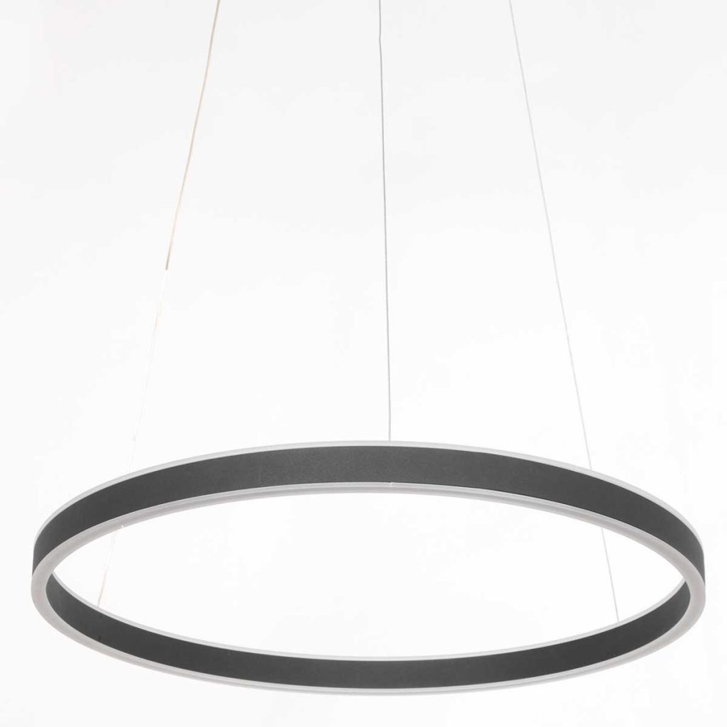 Minimalistische zwarte ringvormige hanglamp Steinhauer Ringlux - Afbeelding 5