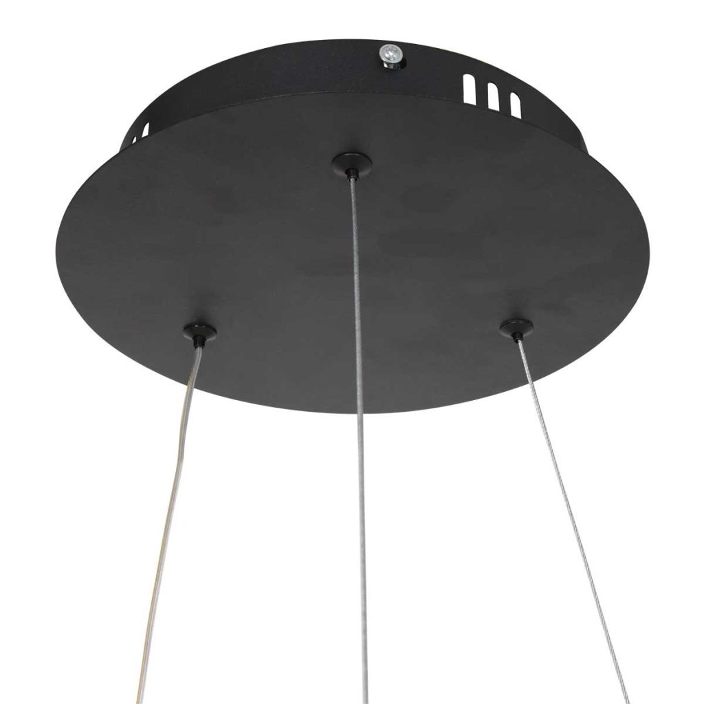 Minimalistische zwarte ringvormige hanglamp Steinhauer Ringlux - Afbeelding 6