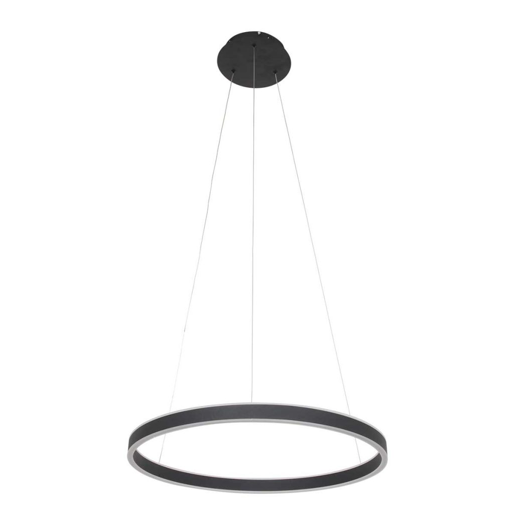Minimalistische zwarte ringvormige hanglamp Steinhauer Ringlux - Afbeelding 9