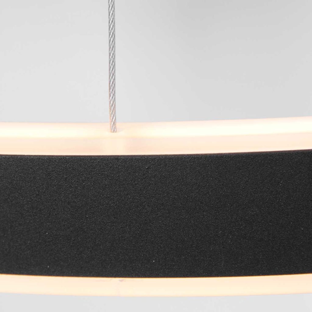 Minimalistische zwarte ringvormige hanglamp Steinhauer Ringlux - Afbeelding 10