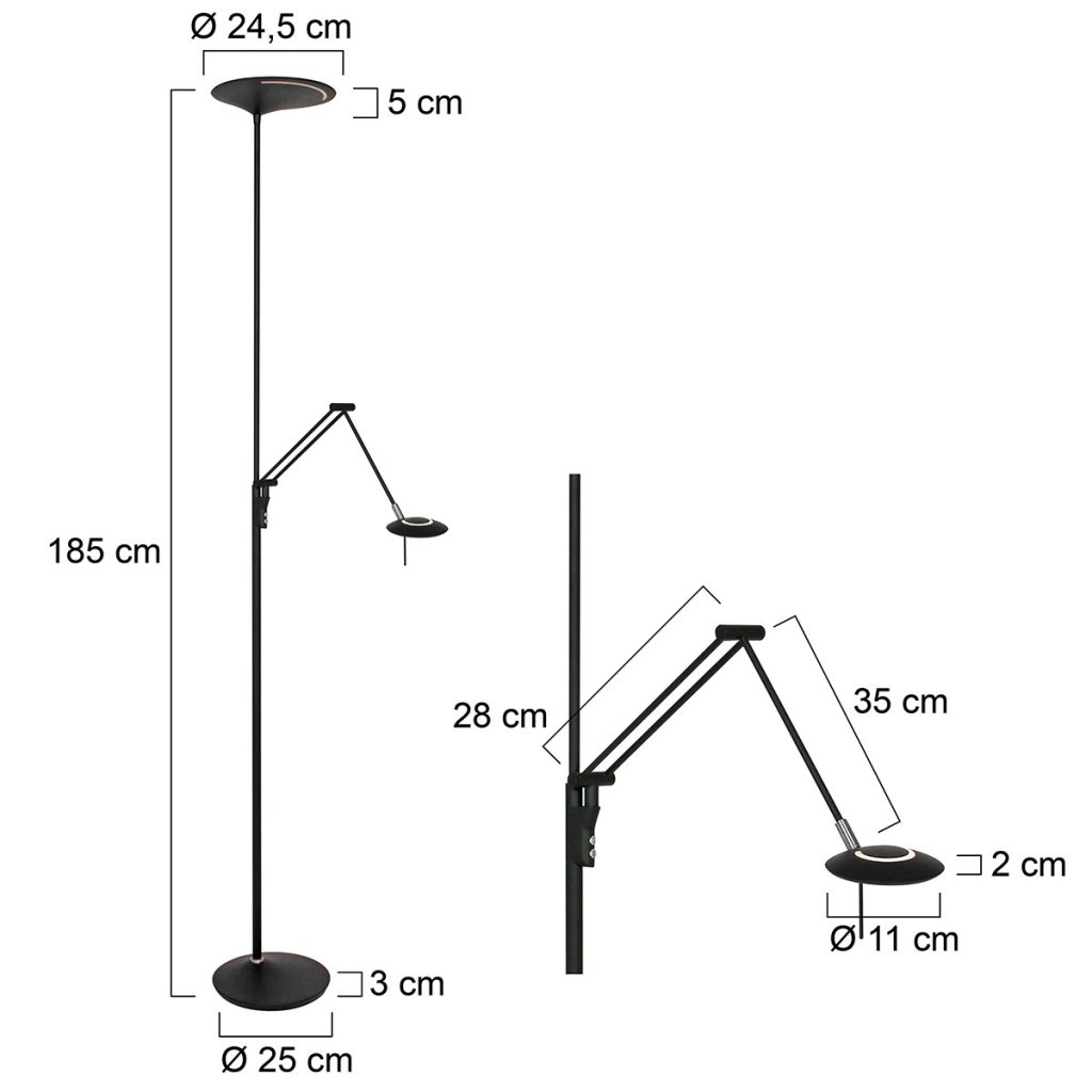 LED vloerlamp met leesarm Steinhauer Zodiac led - Afbeelding 8