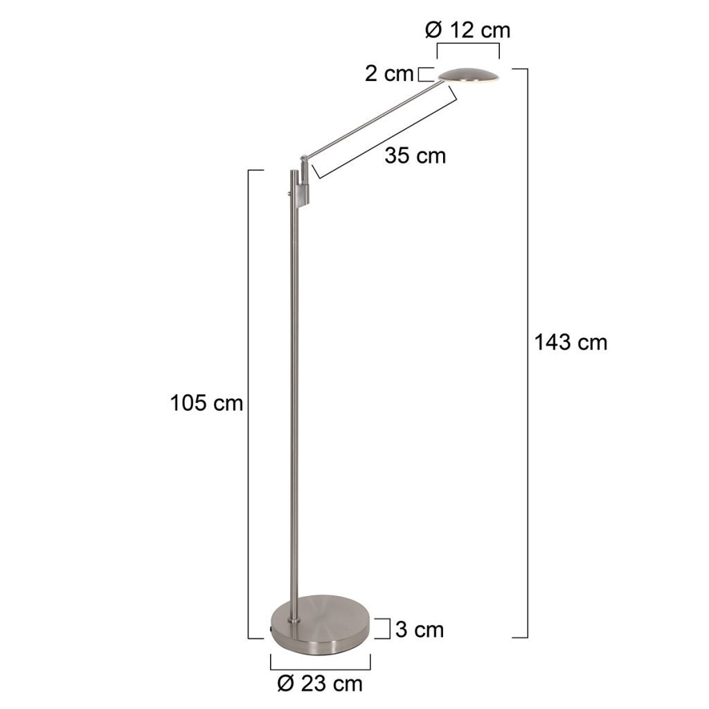 LED vloerlamp staal Steinhauer Daphne - Afbeelding 7