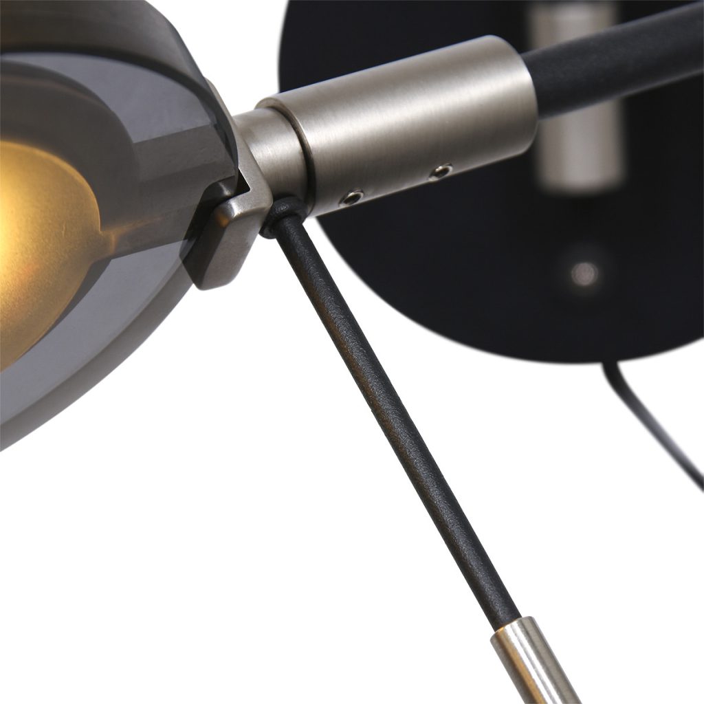 LED wandlamp met rookglazen kap Steinhauer Turound - Afbeelding 5