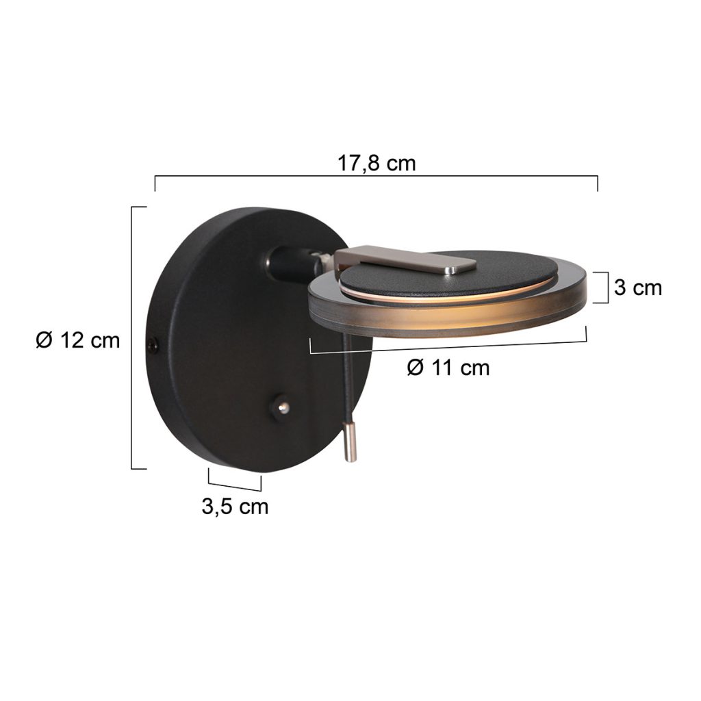 Lees bedlampje met rookglas Steinhauer Turound - Afbeelding 8