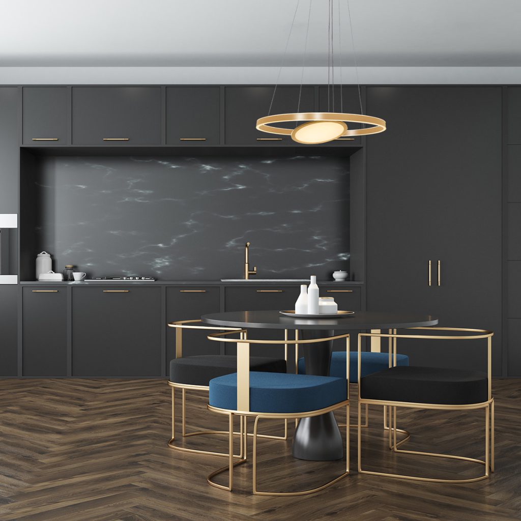 Moderne gouden metalen hanglamp Steinhauer Ringlux - Afbeelding 3