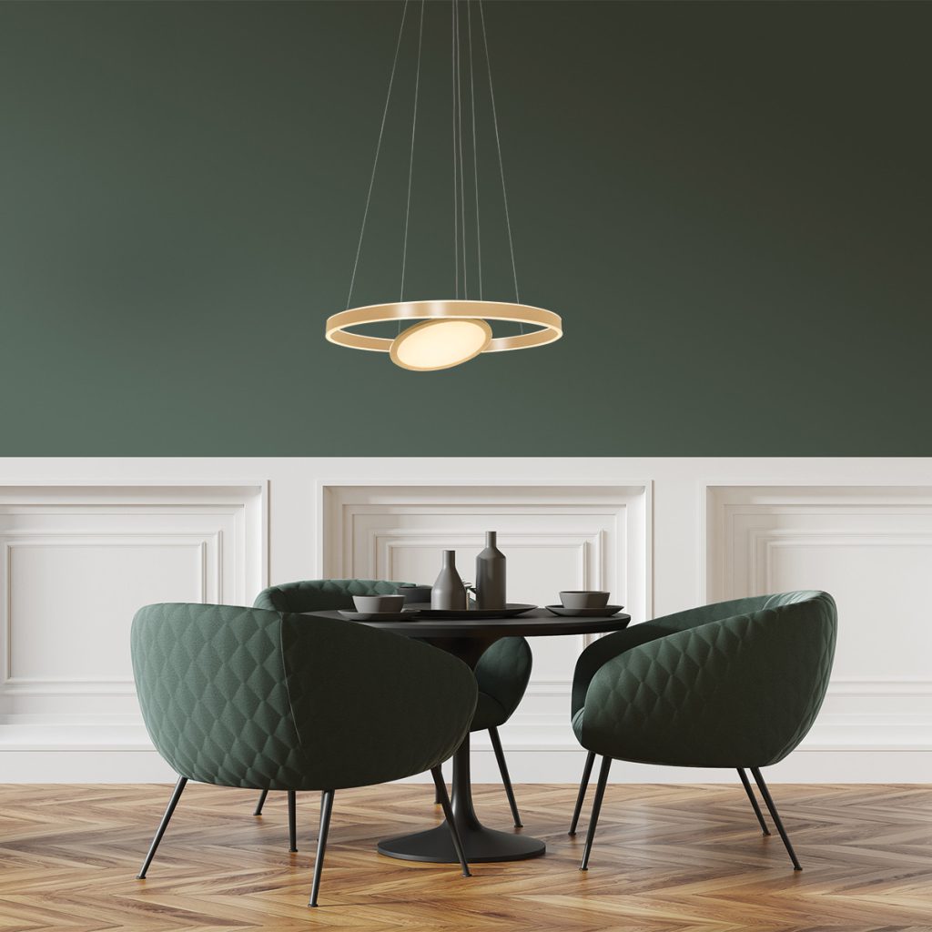 Moderne gouden metalen hanglamp Steinhauer Ringlux - Afbeelding 4