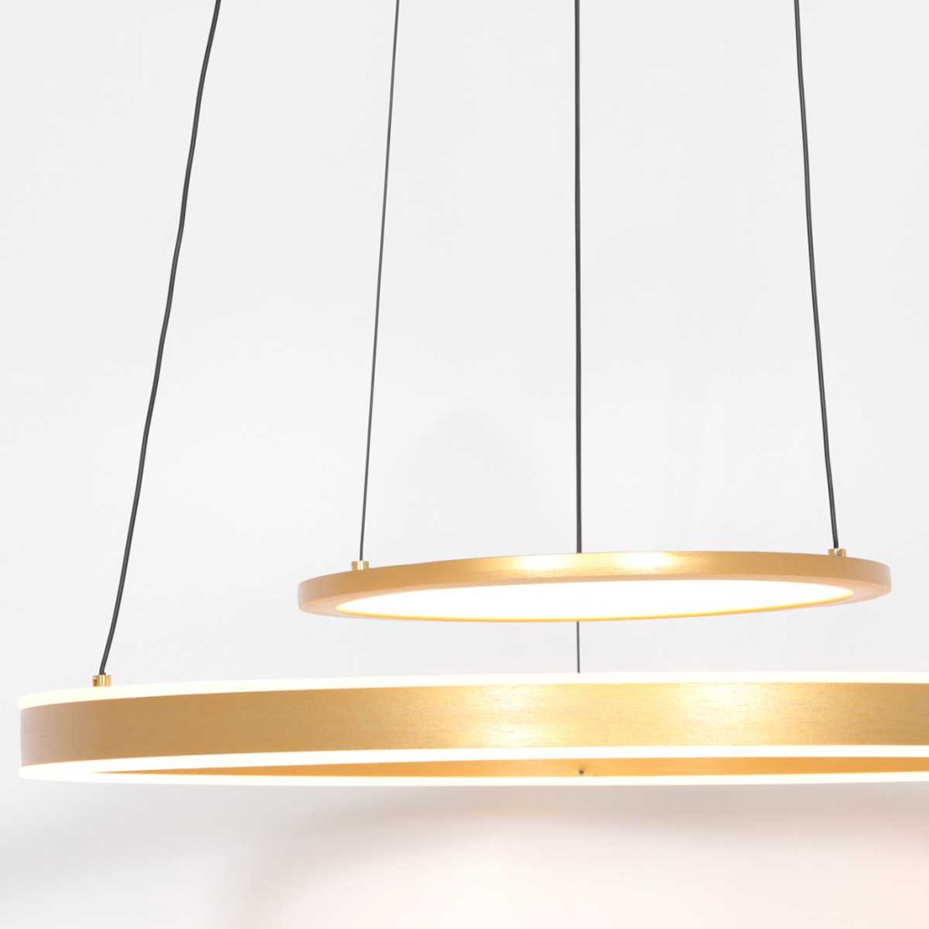 Moderne gouden metalen hanglamp Steinhauer Ringlux - Afbeelding 5