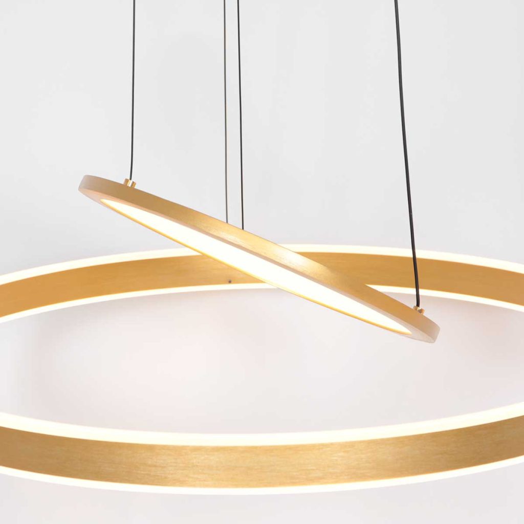 Moderne gouden metalen hanglamp Steinhauer Ringlux - Afbeelding 6