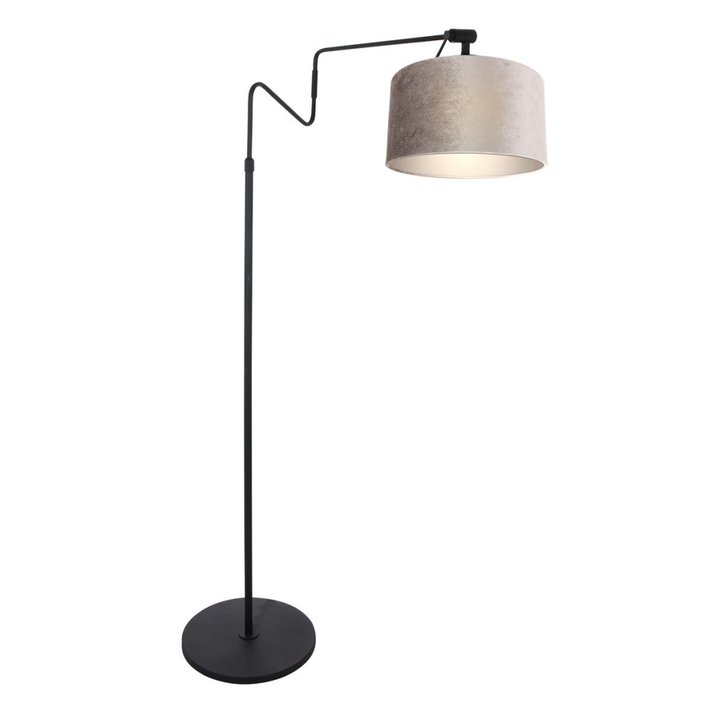 matte-moderne-staande-lamp-met-grijze-kap-vloerlamp-steinhauer-linstrom-zilver-en-zwart-3731zw-1