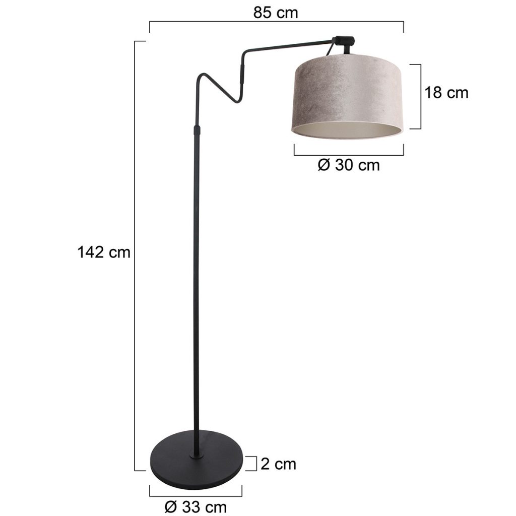 Matte moderne staande lamp met grijze kap Steinhauer Linstrom - Afbeelding 6