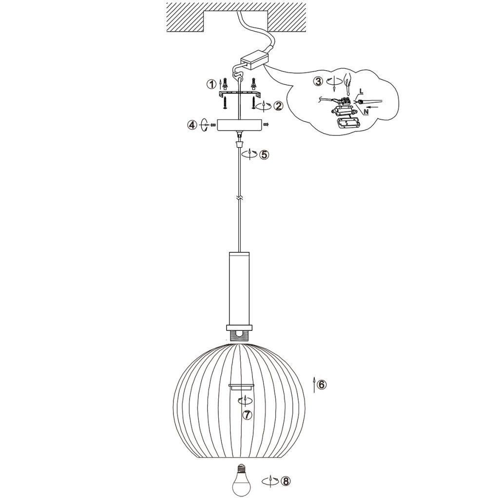 Metalen kooi hanglamp Mexlite Aureole - Afbeelding 8