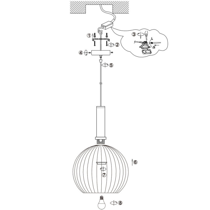 Metalen kooi hanglamp Mexlite Aureole - Afbeelding 8