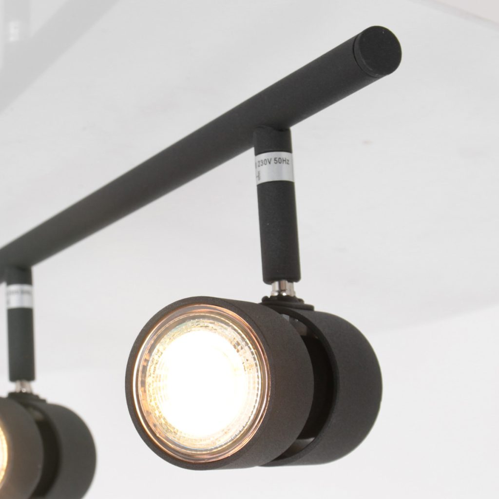 Moderne metalen plafonnière zwart Steinhauer Natasja led - Afbeelding 3