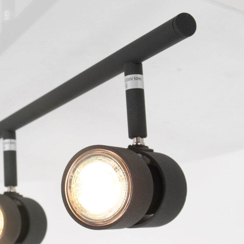 Moderne metalen plafonnière zwart Steinhauer Natasja led - Afbeelding 3