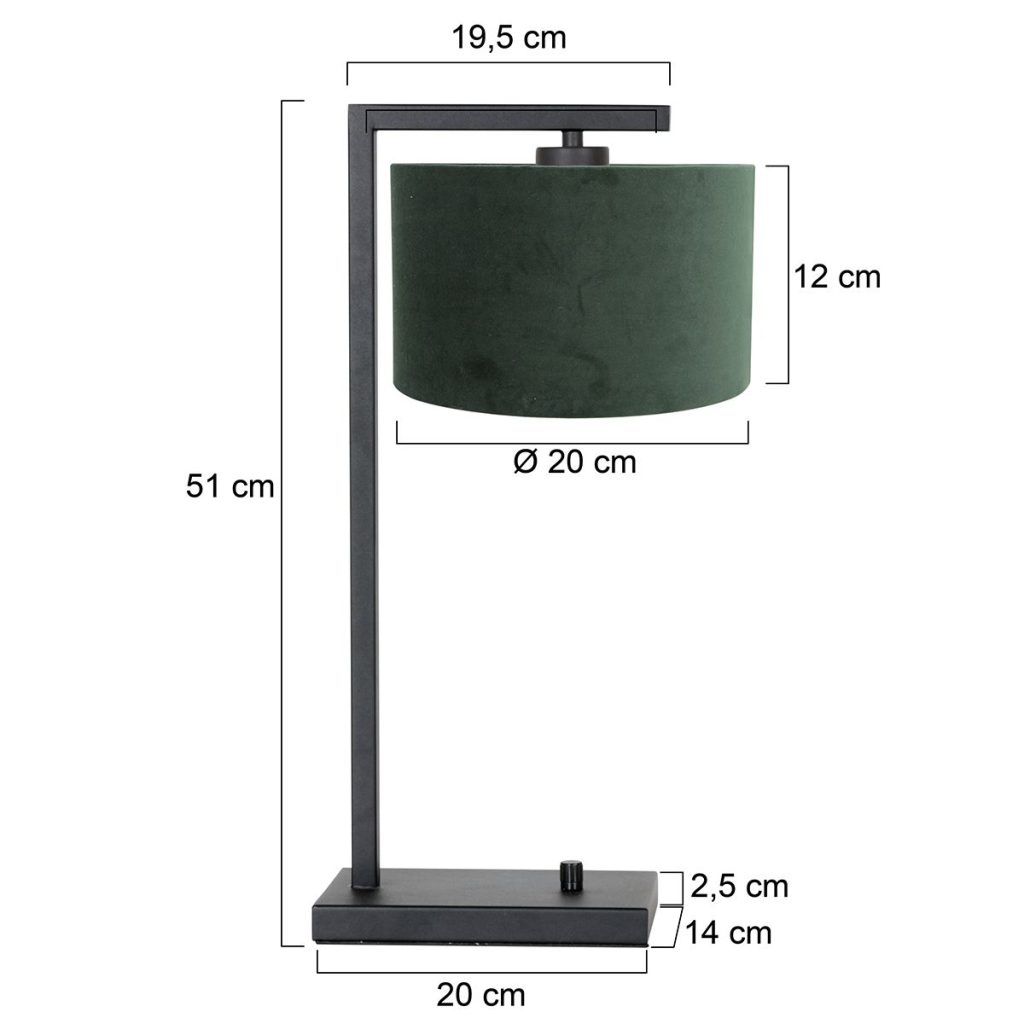 Metalen tafellamp met groene kap Steinhauer Stang - Afbeelding 7