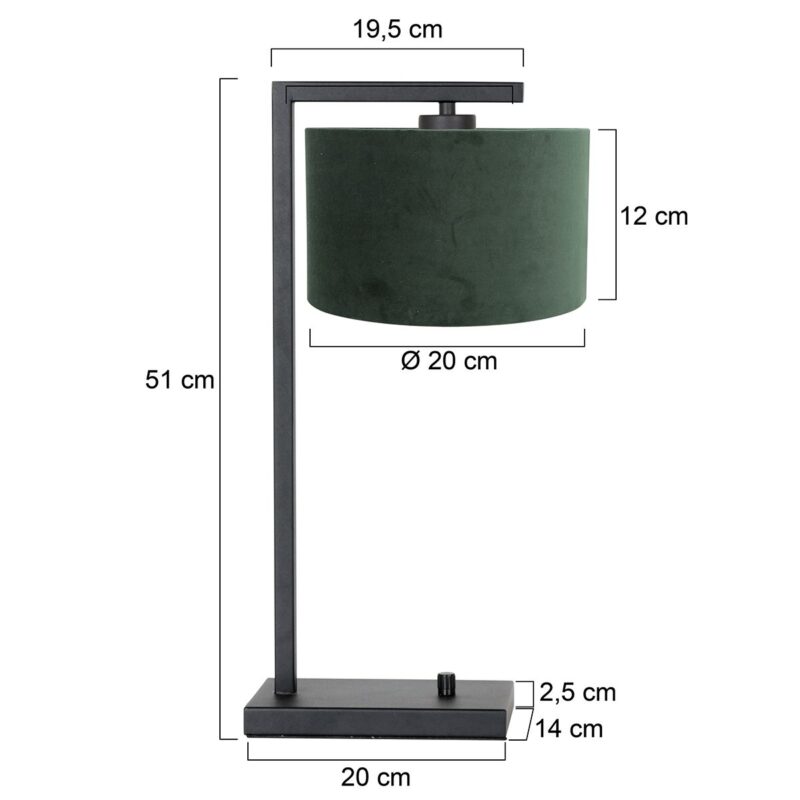 Metalen tafellamp met groene kap Steinhauer Stang - Afbeelding 7