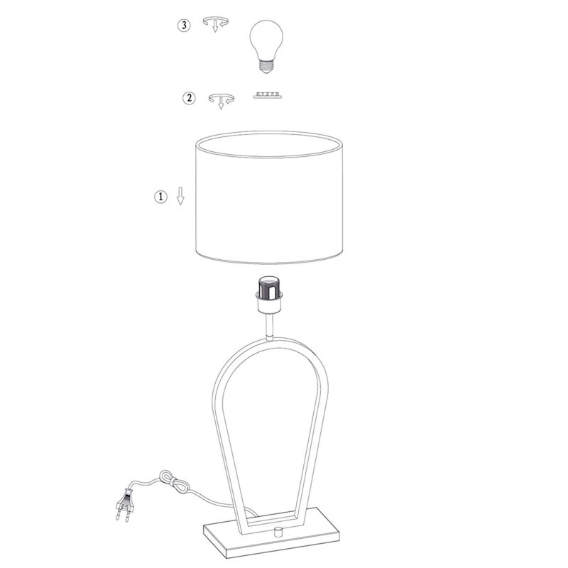 steinhauer-tafellamp-stang-zwart-metaal-lossearmatuur-e27-3503zw-1