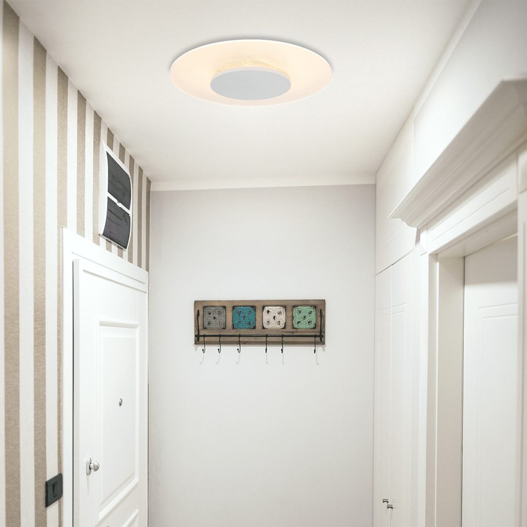 Moderne metalen witte kunststof plafonnière Steinhauer Lido - Afbeelding 3