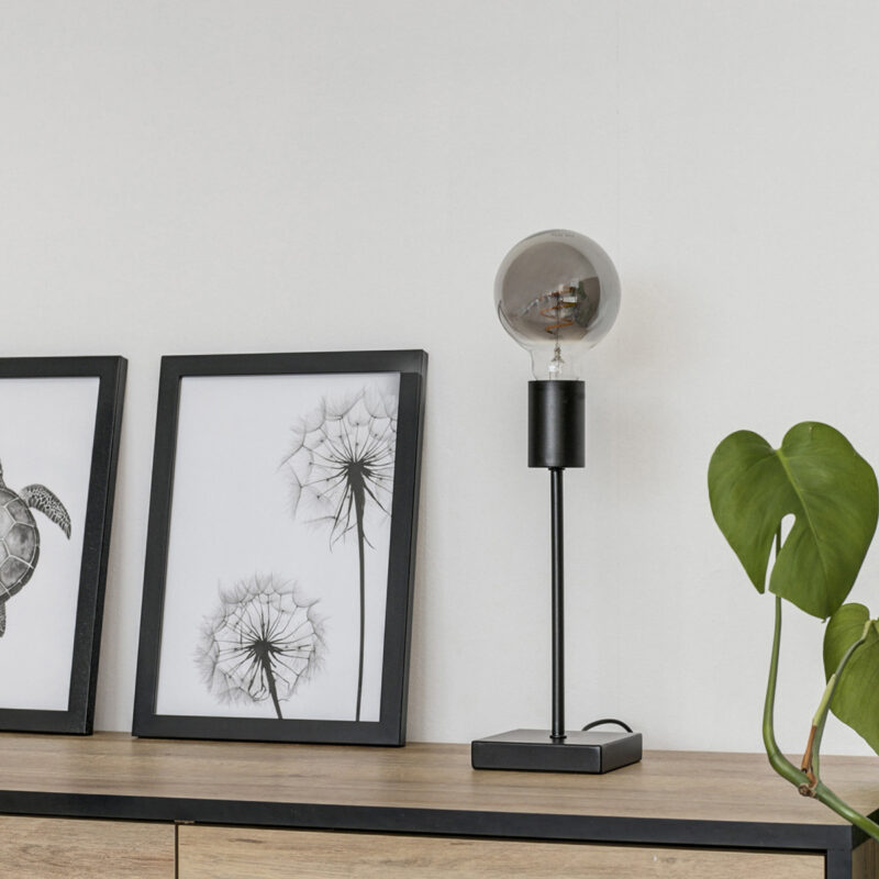 Trendy zwarte metalen tafellamp Mexlite Minimalics - Afbeelding 14