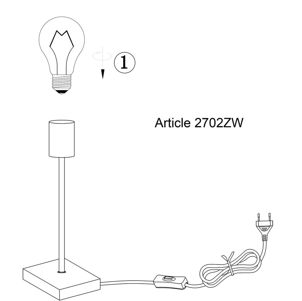 Trendy zwarte metalen tafellamp Mexlite Minimalics - Afbeelding 10